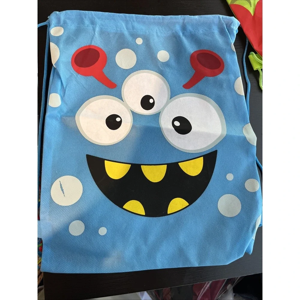 Small‎ Set (7) Silly Monster Drawstring Bags, Apparel Accessories 11.5x15